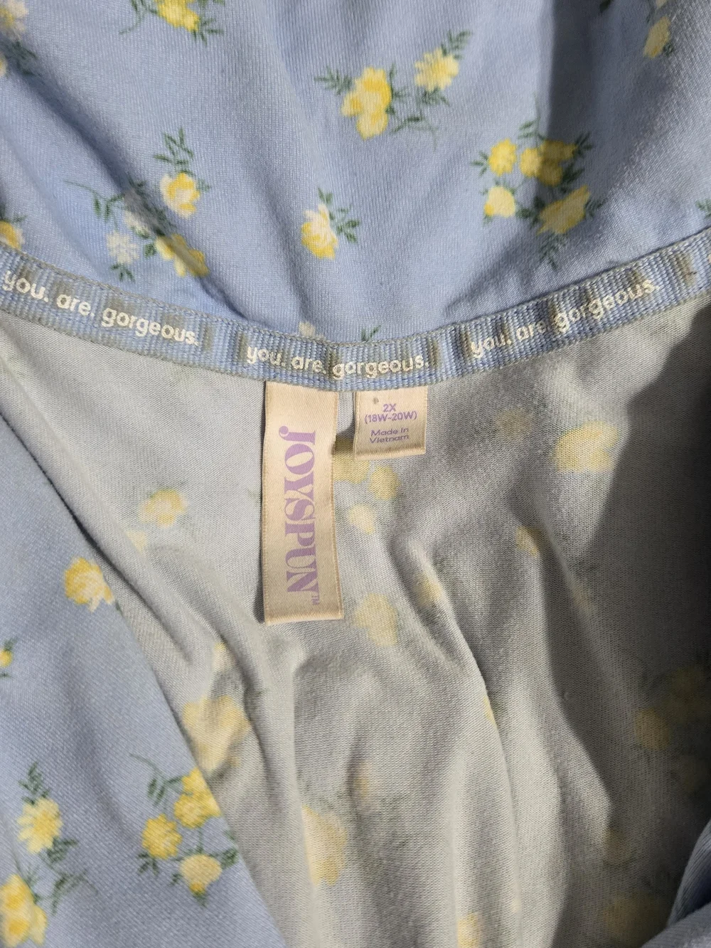 Joyspun Womens Blue Floral Pajama Set with Yellow Rose Print